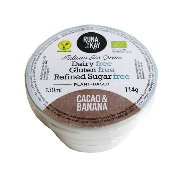 HELADO CACAO y PLÁTANO 130 ml ECO-VEGANO