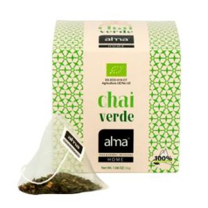 CHÁ VERDE CHAI infusão 15piramides. ECO VEGAN