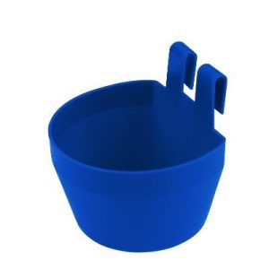 Comedero plastico con ganchos (azul)