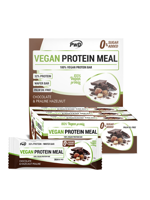 BARRITA VEGAN PROTEIN MEAL CHOCOLATE Y HAZELNUT PRALINE 35GR