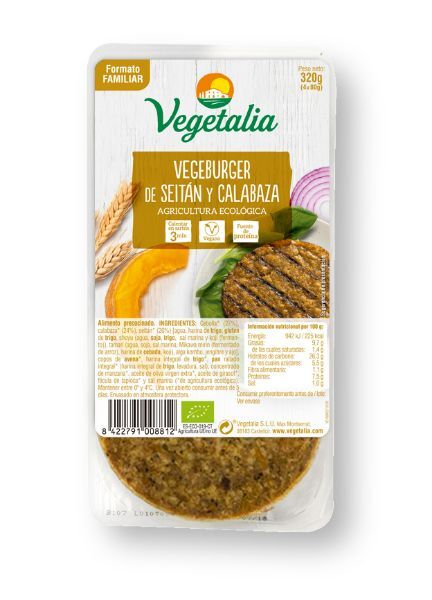REFRIG VEGEBURGUER SEITAN CALABAZA BIO 320 G CCPAE