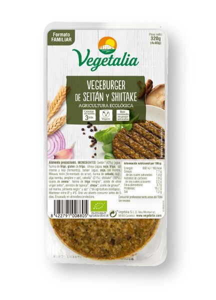 REFRIG VEGEBURGUER SEITAN y SHIITAKE BIO 320 G CCPAE