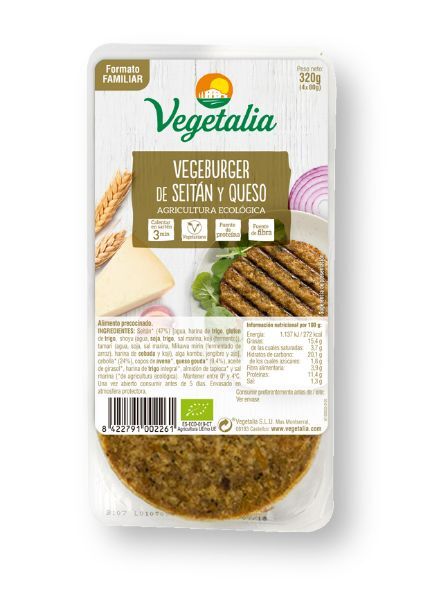 REFRIG VEGEBURGUER SEITAN Y QUESO BIO 320G CCPAE