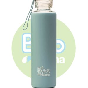 BOTELLA BBO AZUL BOROSILICATO CON SILICONA 550 ml.  IRISANA
