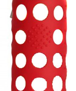 BOTELLA BBO ROJA BOROSILICATO CON SILICONA 300 ml. IRISANA