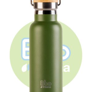 BOTELLA BBO TERMO CON TAPON BAMBU 500ML VERDE