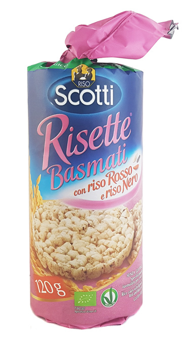 SCOTTI TORTITAS BIO ARROZ BASMATI CON ARROZ ROJO Y NEGRO 120G SIN GLUTEN