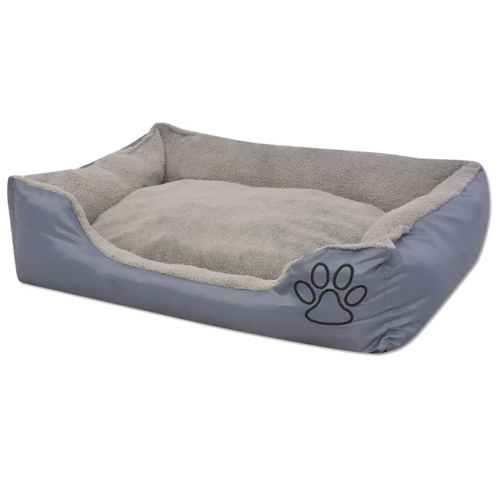 Cama para cães com almofada acolchoada tamanho M cinzento - Image 2