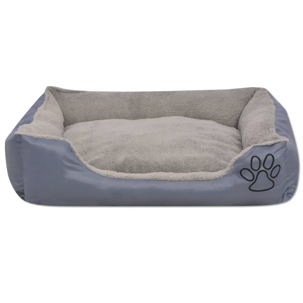 Cama para cães com almofada acolchoada tamanho M cinzento - Image 3