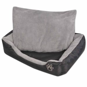 Cama para cães com almofada acolchoada tamanho L preto