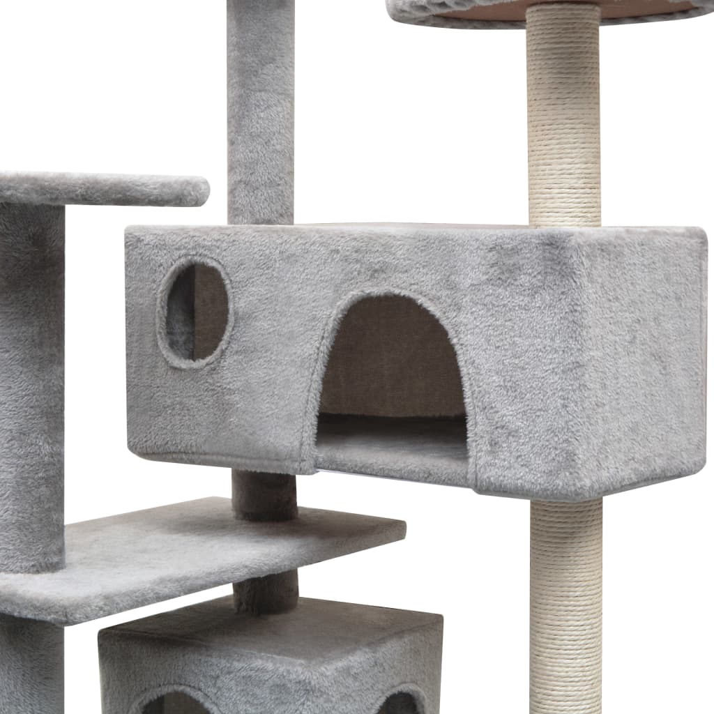 Árvore para gatos c/ postes arranhadores sisal 125 cm cinzento - Image 3