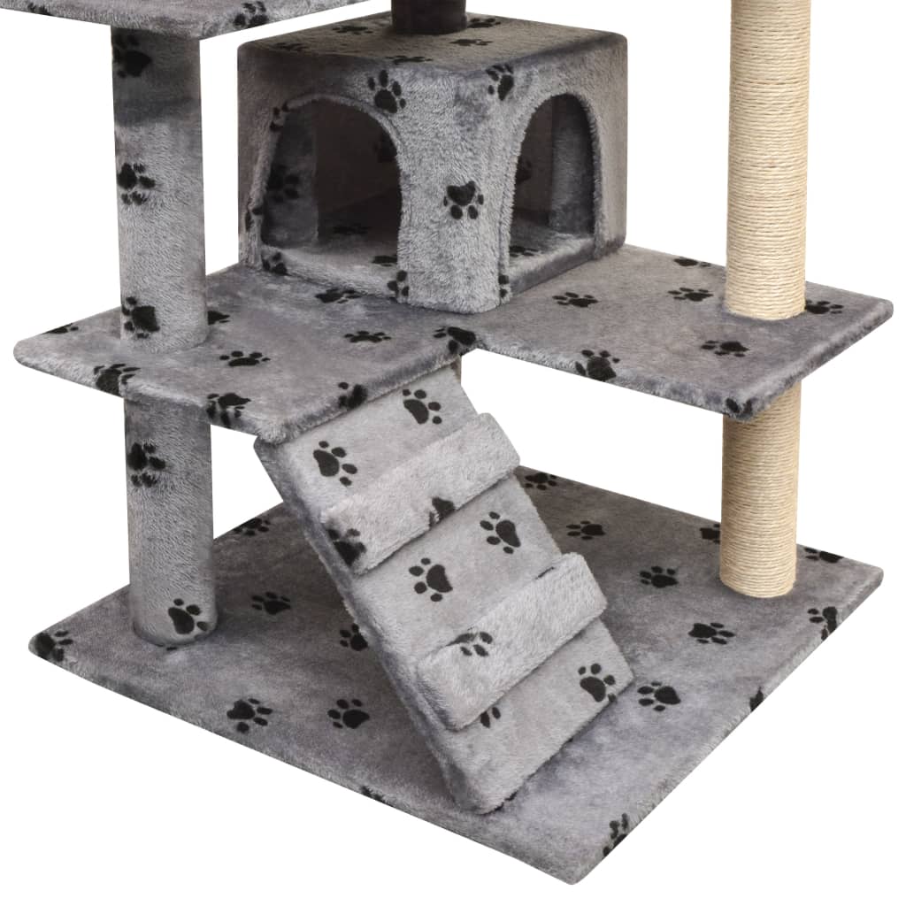 Árvore para gatos c/ postes arranhadores sisal 125 cm cinzento - Image 3