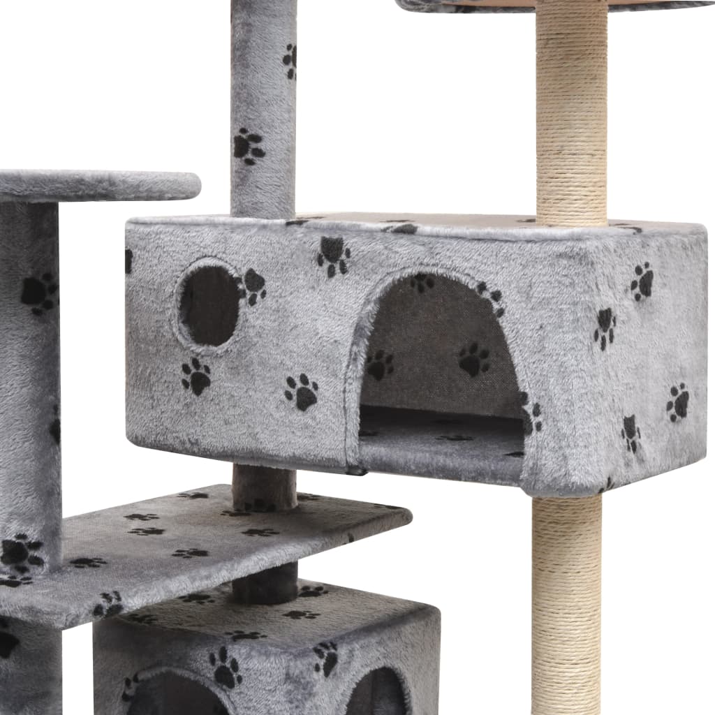 Árvore para gatos c/ postes arranhadores sisal 125 cm cinzento - Image 4