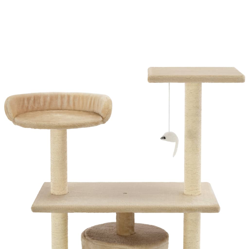 Árvore para gatos c/ postes arranhadores sisal 95 cm bege - Image 3