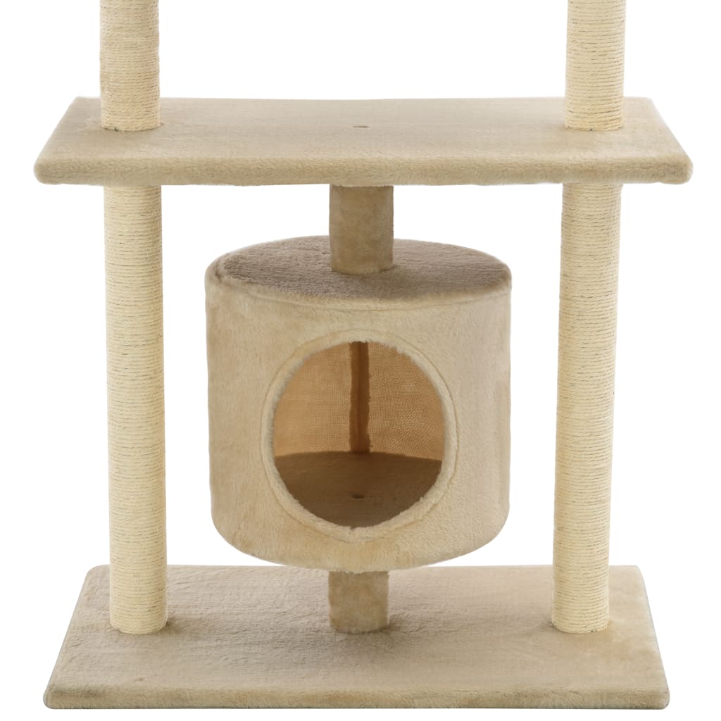 Árvore para gatos c/ postes arranhadores sisal 95 cm bege - Image 6