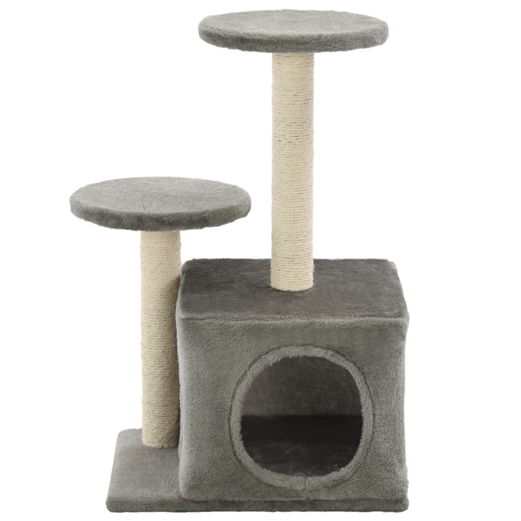Árvore para gatos c/postes arranhadores sisal 60 cm cinzento - Image 2