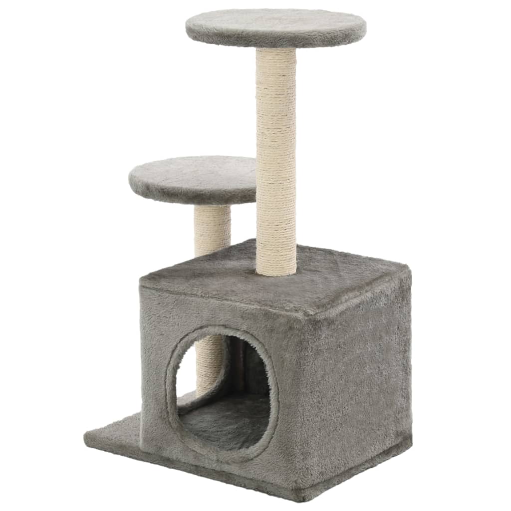 Árvore para gatos c/postes arranhadores sisal 60 cm cinzento - Image 3