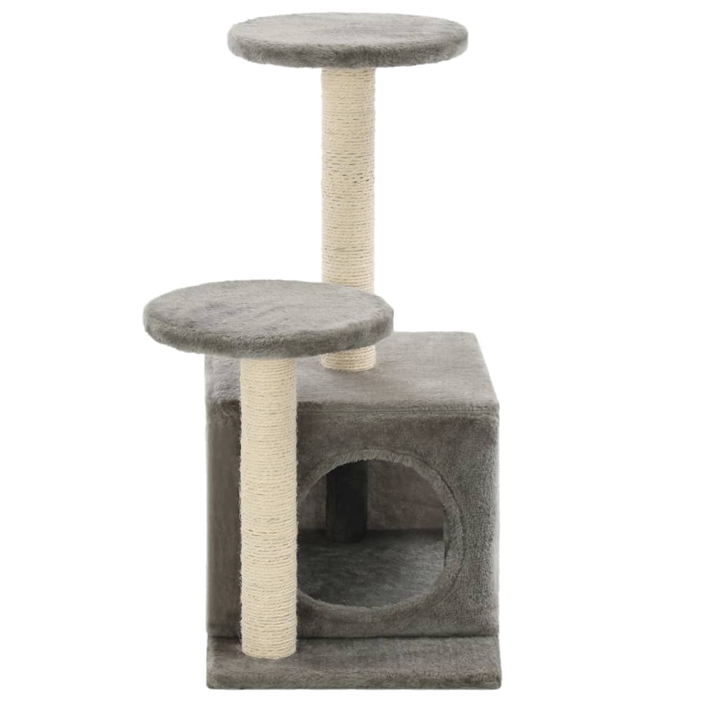 Árvore para gatos c/postes arranhadores sisal 60 cm cinzento - Image 4