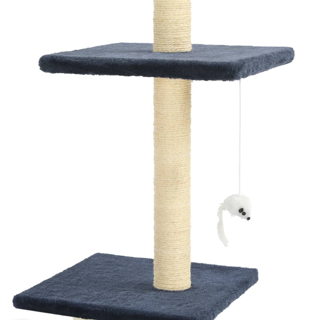 Árvore gatos c/ postes arranhadores sisal 260 cm azul escuro - Image 3
