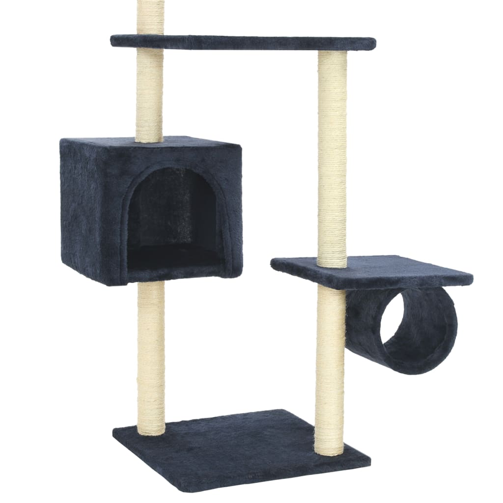 Árvore gatos c/ postes arranhadores sisal 260 cm azul escuro - Image 5