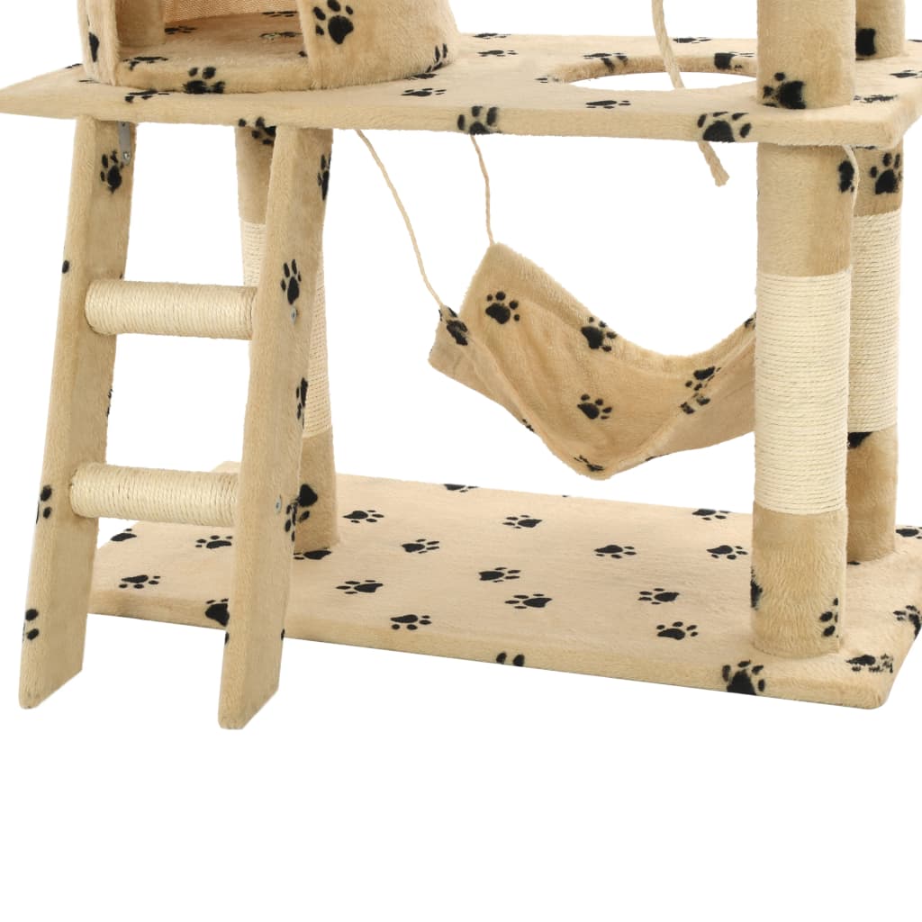 Árvore para gatos c/postes arranhadores sisal 140 cm bege - Image 7