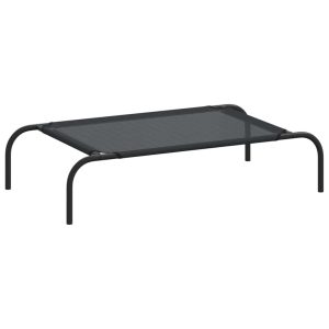 Cama para cães elevada preto S textilene