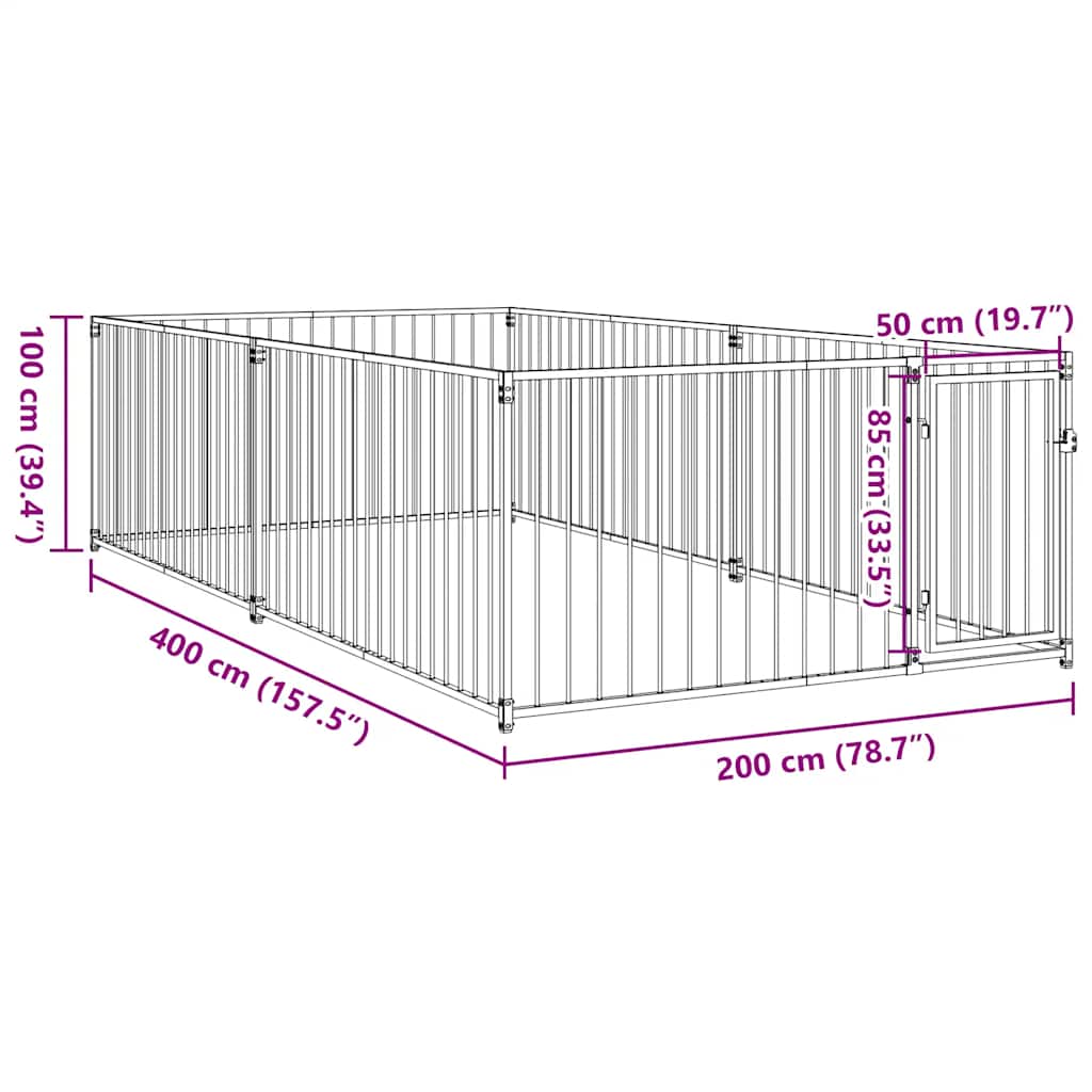 Canil de exterior 200x400x100 cm - Image 6
