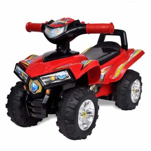 Carro motorizado vermelho com música e luzes
