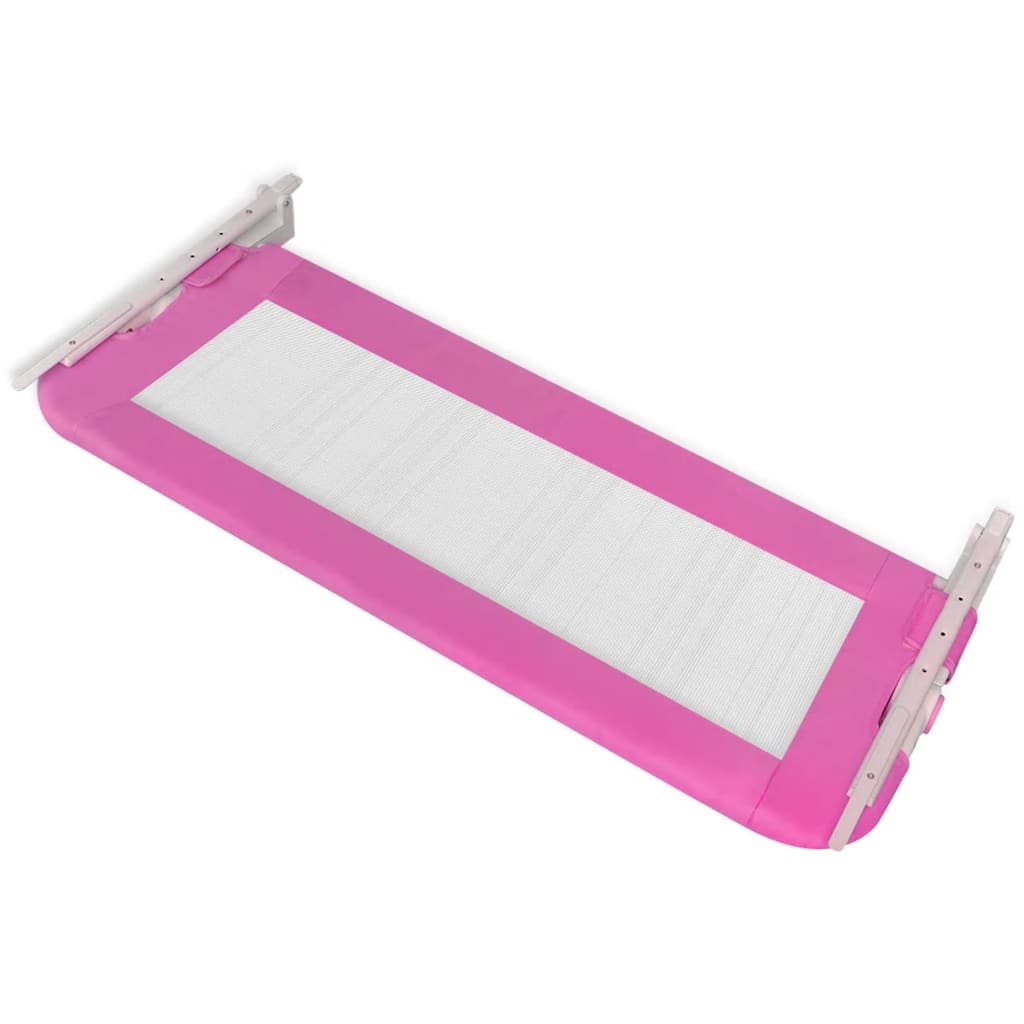 Barra de segurança para cama de criança 2 pcs 102x42 cm rosa - Image 4