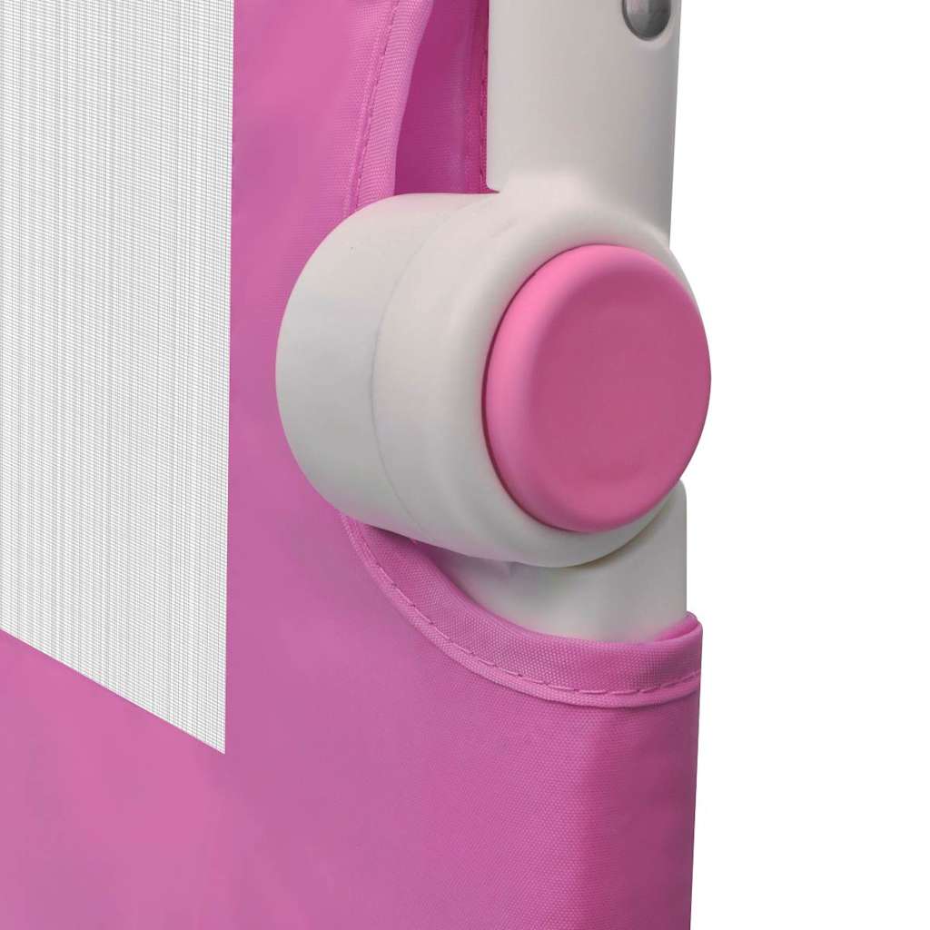 Barra de segurança para cama de criança 2 pcs 102x42 cm rosa - Image 5