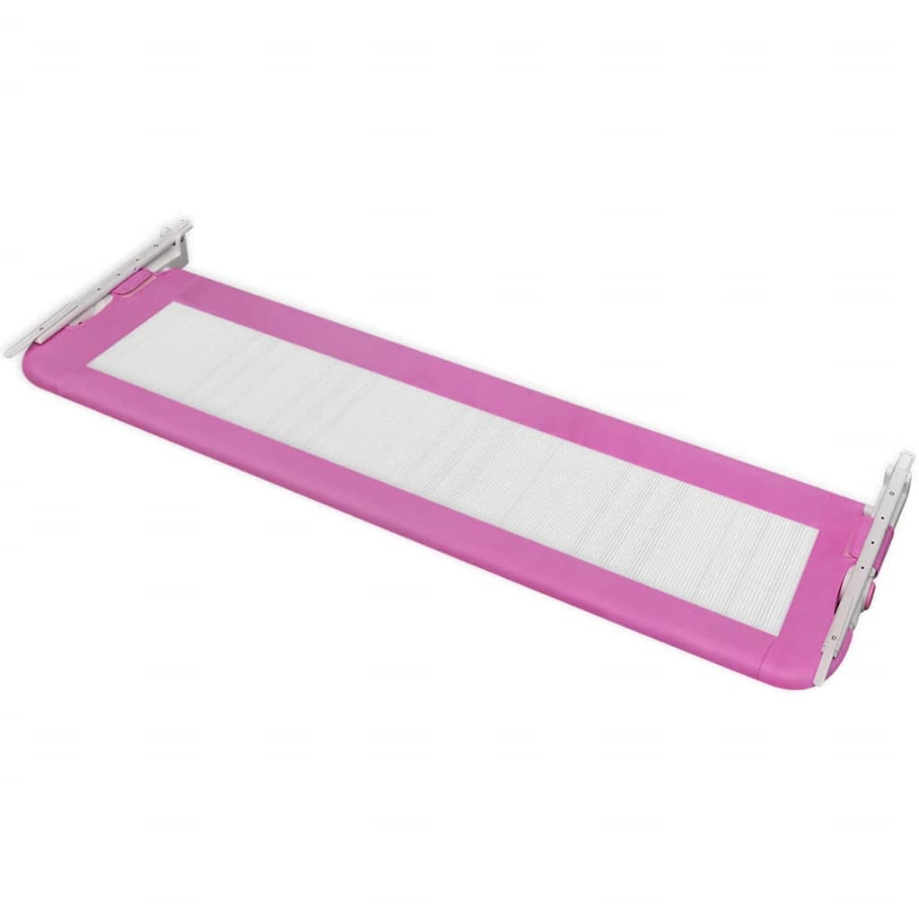 Barra de segurança para cama de criança 2 pcs 150x42 cm rosa - Image 4