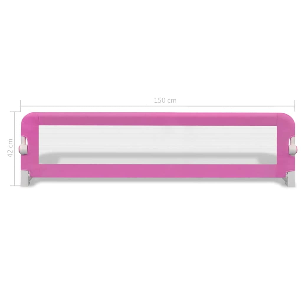 Barra de segurança para cama de criança 2 pcs 150x42 cm rosa - Image 6