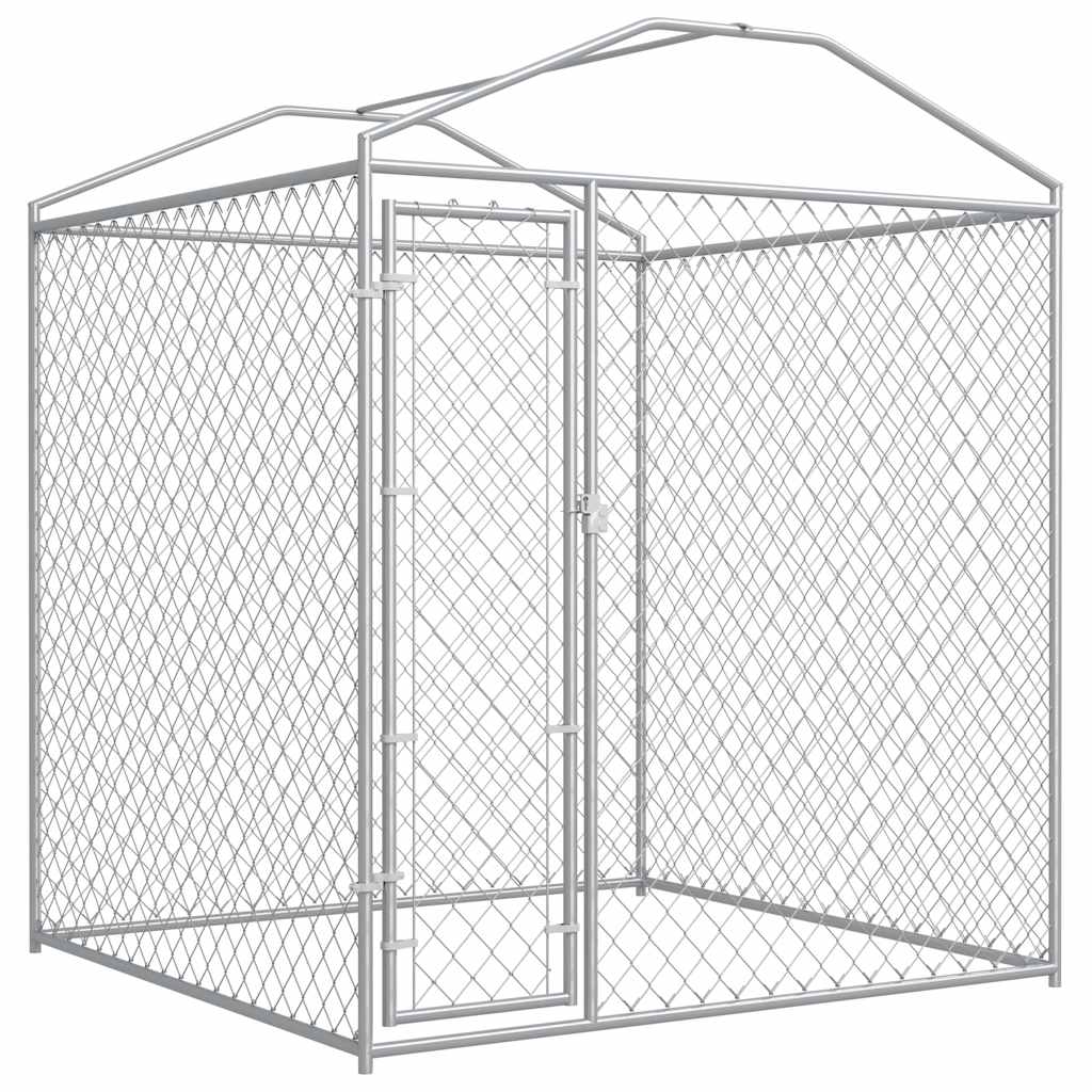 Canil de exterior com toldo 193x193x225 cm - Image 2
