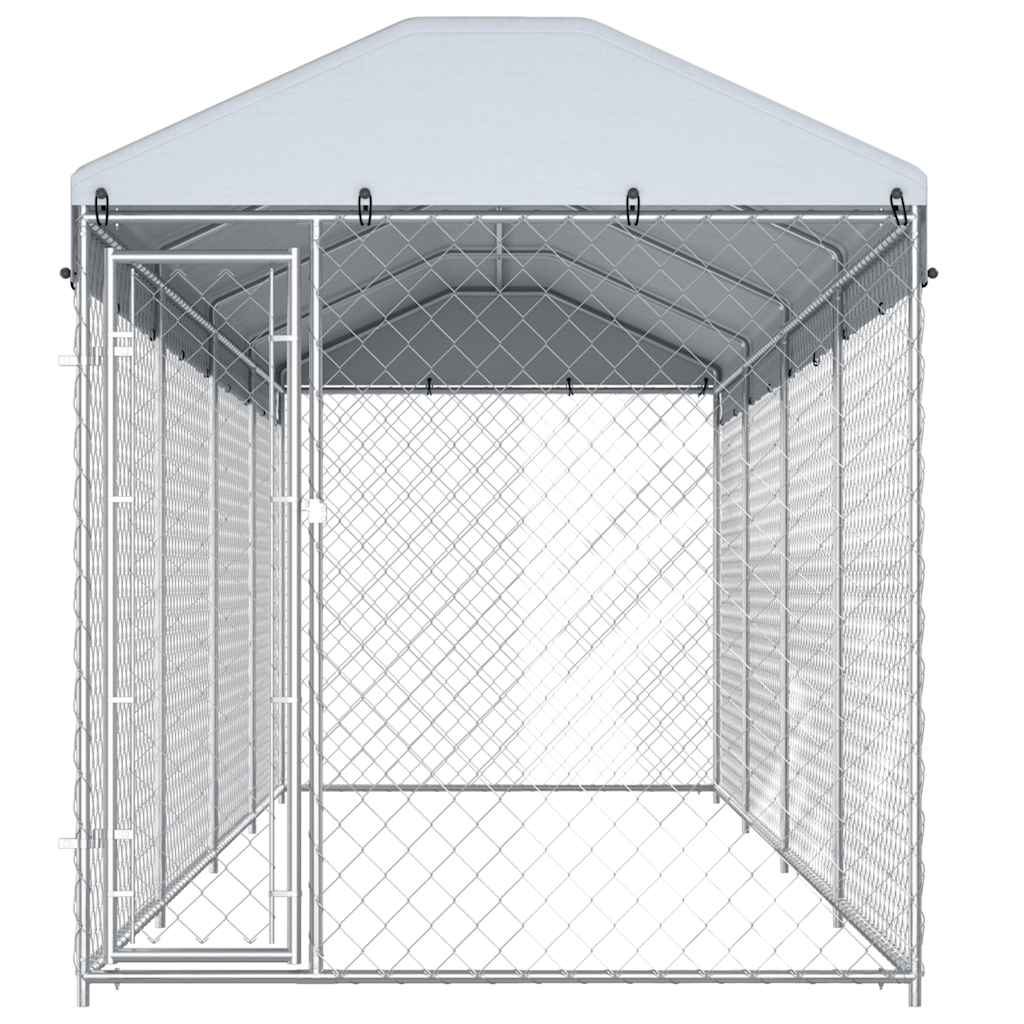 Canil de exterior com telhado 760x190x225 cm - Image 3
