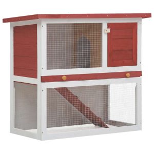 Coelheira de exterior 1 porta madeira vermelho