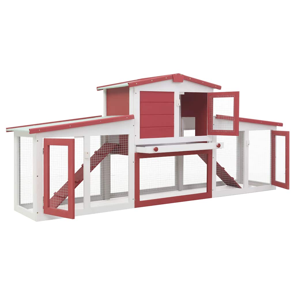 Coelheira exterior grande 204x45x85cm madeira vermelho e branco - Image 2