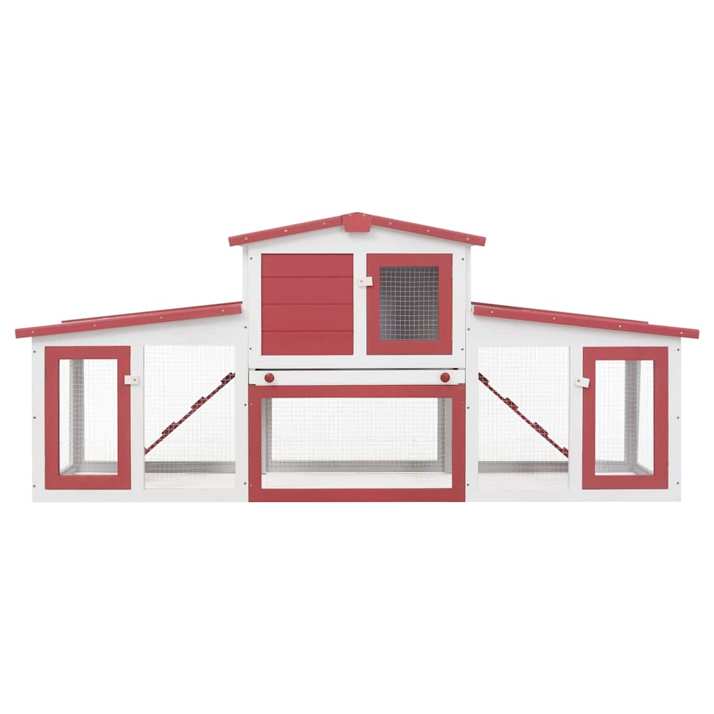 Coelheira exterior grande 204x45x85cm madeira vermelho e branco - Image 3
