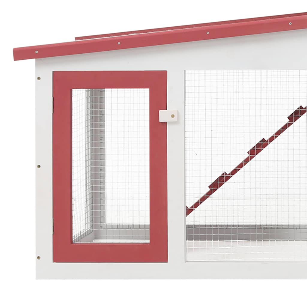 Coelheira exterior grande 204x45x85cm madeira vermelho e branco - Image 4