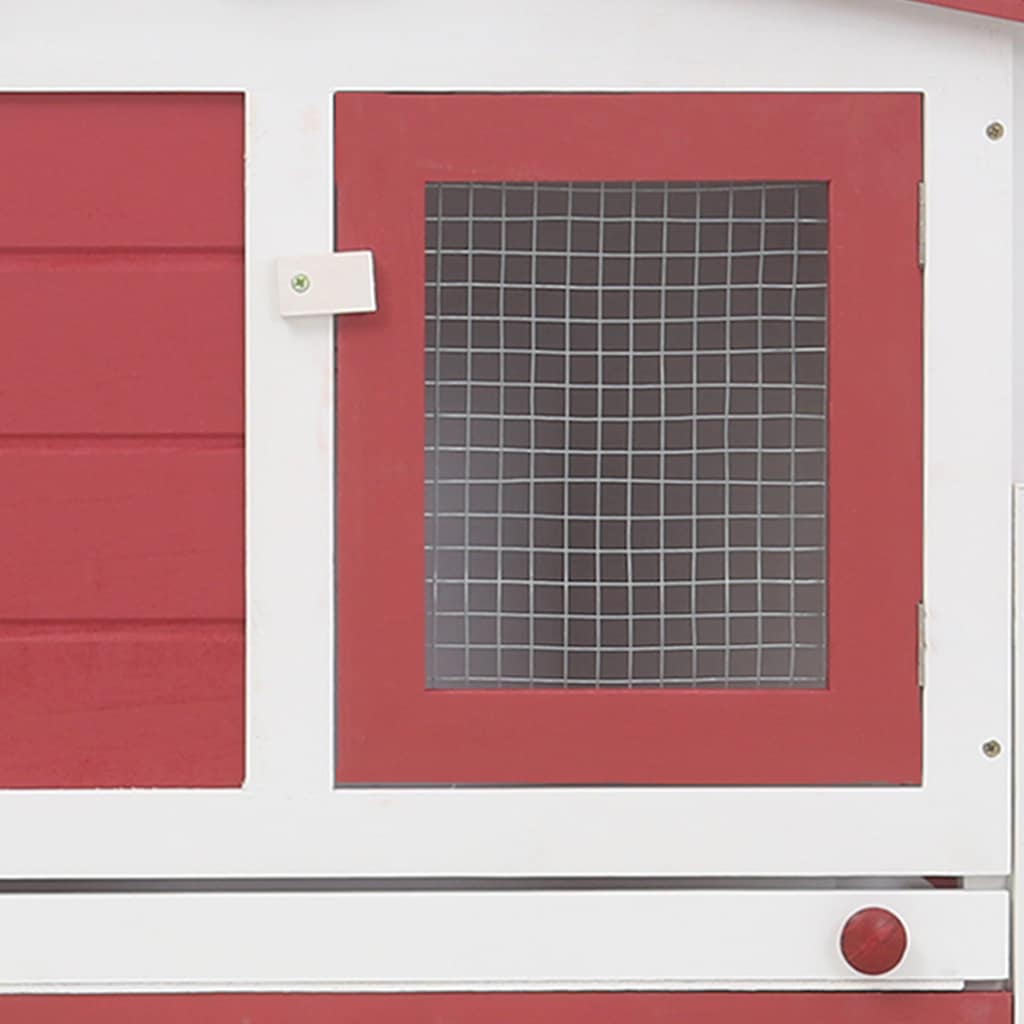 Coelheira exterior grande 204x45x85cm madeira vermelho e branco - Image 5