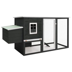 Galinheiro de exterior com gaiola para ovos madeira cinzento