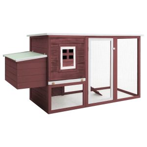 Galinheiro de exterior com gaiola para ovos madeira castanho