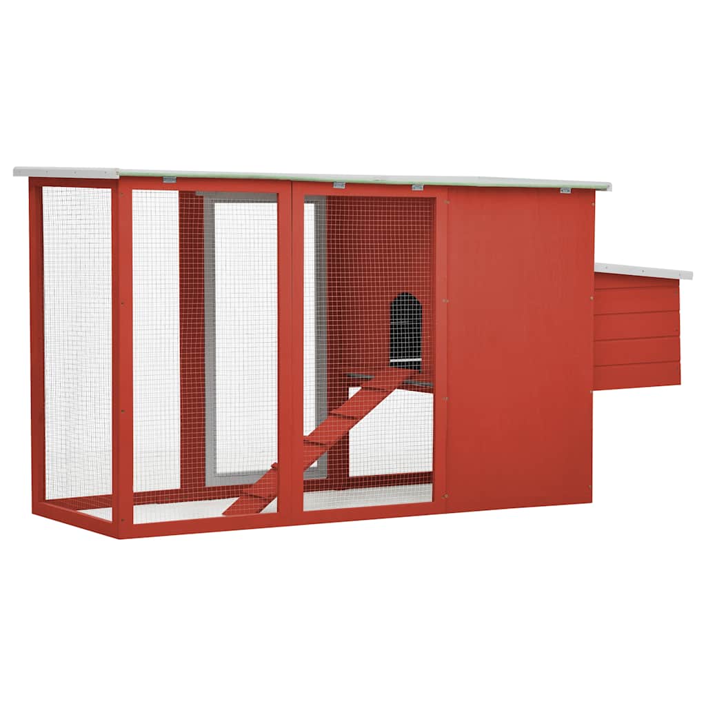 Galinheiro de exterior com gaiola para ovos madeira vermelho - Image 4