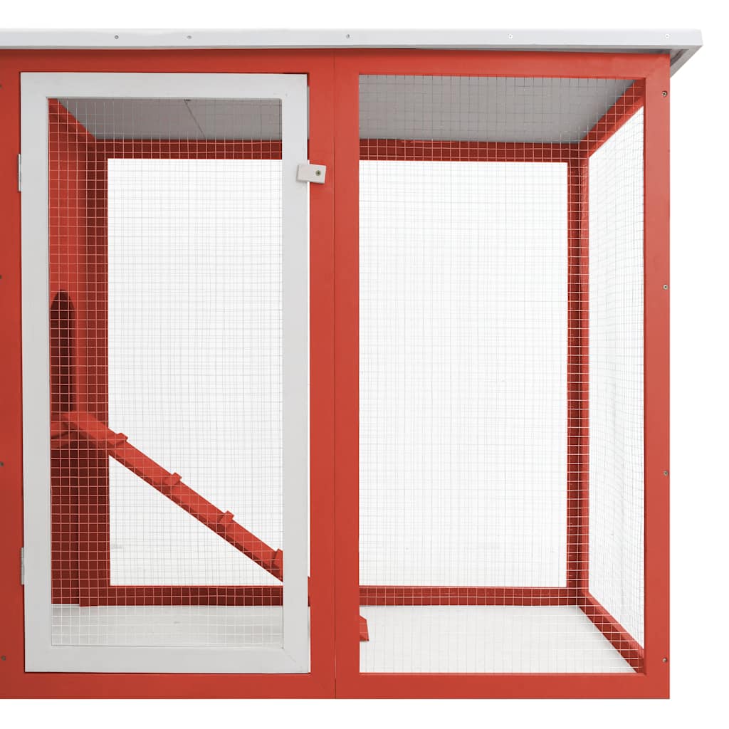 Galinheiro de exterior com gaiola para ovos madeira vermelho - Image 5