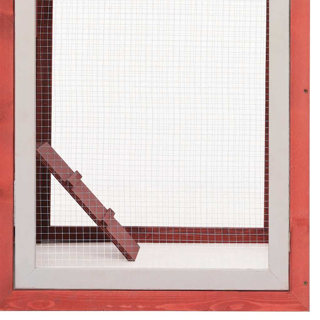Galinheiro 170x81x110 cm madeira pinho e abeto maciças vermelho - Image 7