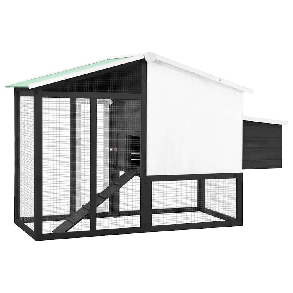 Galinheiro com caixa de nidificação abeto maciço cinza e branco - Image 4