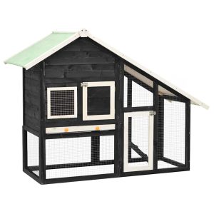 Coelheira 140x63x120 cm madeira abeto maciça cinzento e branco