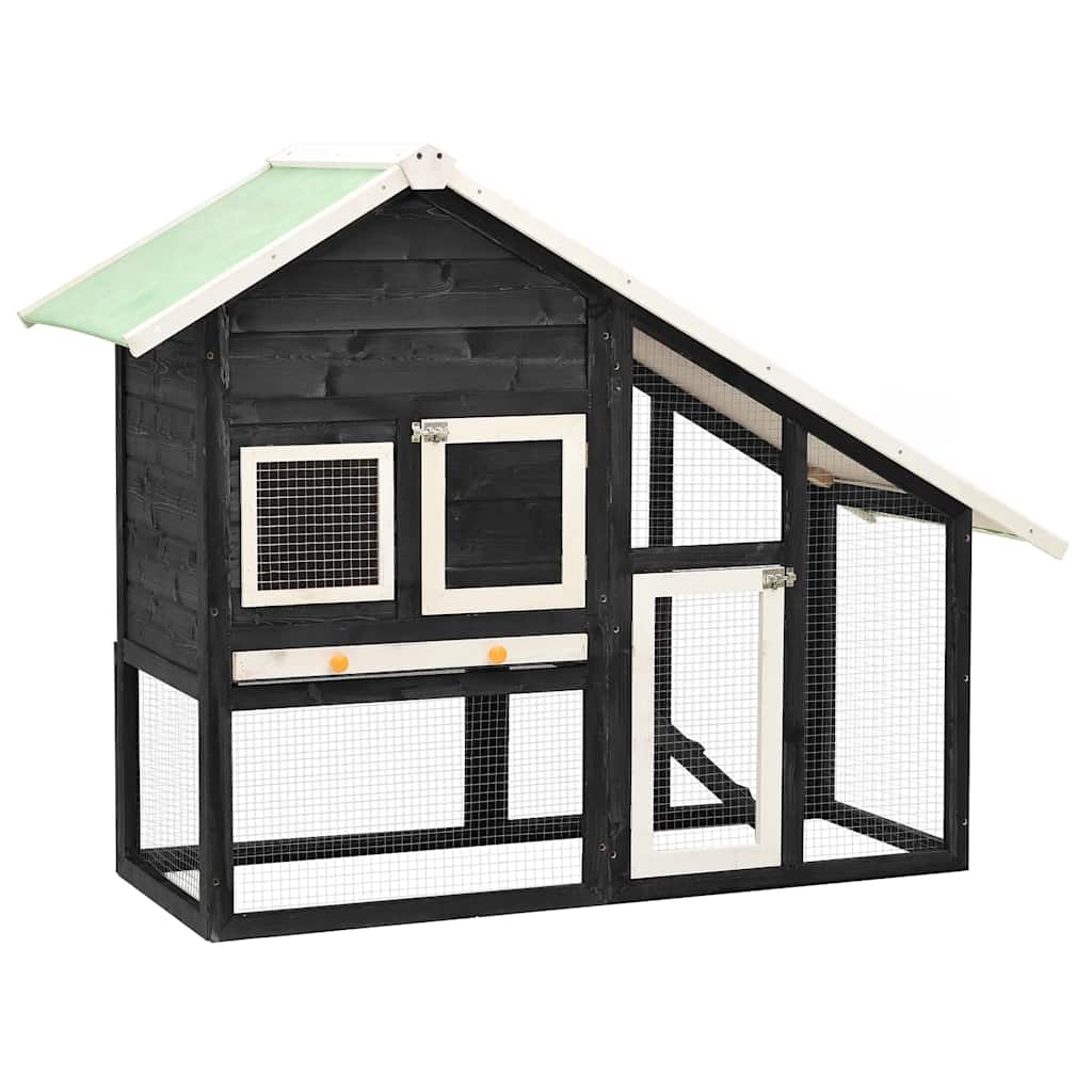 Coelheira 140x63x120 cm madeira abeto maciça cinzento e branco