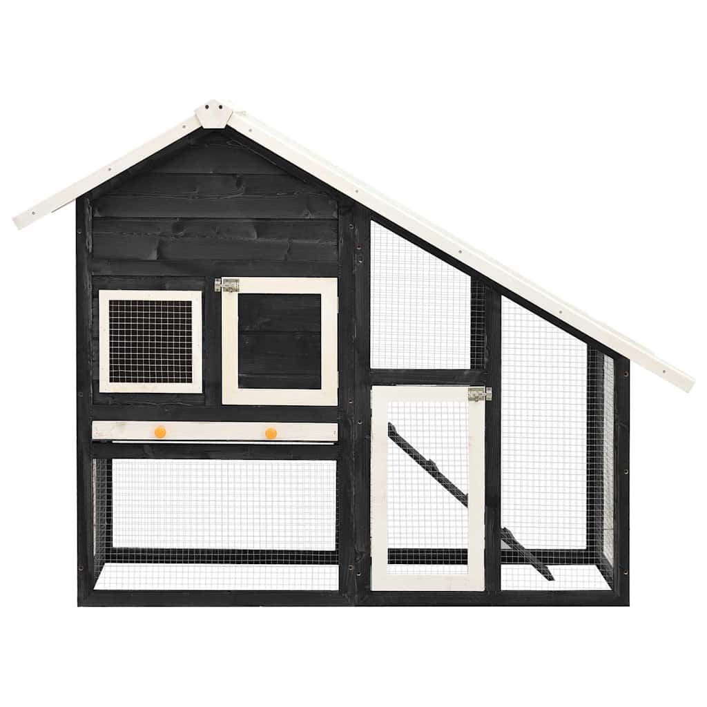 Coelheira 140x63x120 cm madeira abeto maciça cinzento e branco - Image 3