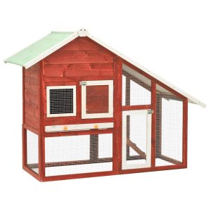 Coelheira 140x63x120 cm madeira abeto maciça vermelho e branco