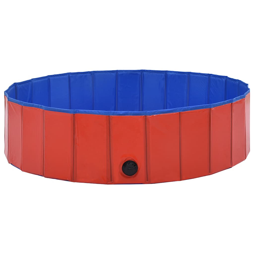 Piscina para cães dobrável 120x30 cm PVC vermelho - Image 3